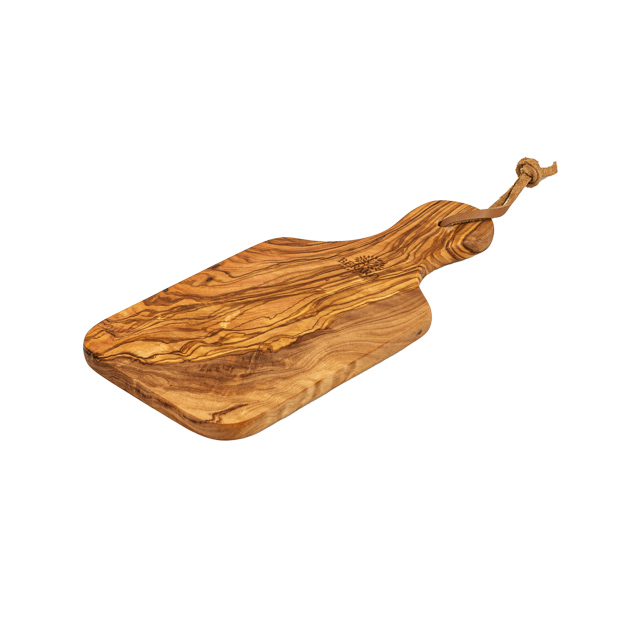 Skærebræt m. læderstrop - 26x12 cm